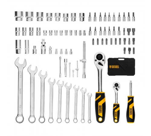 Набор инструментов, 1/2", 1/4", CrV, S2, пластиковый кейс, 82 предмета Denzel
Набор инструментов, 1/2", 1/4", CrV, S2, пластиковый кейс, 82 предмета Denzel