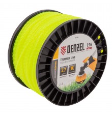Леска для триммера витой квадрат, 2,7мм х 196м, на DIN катушке FLEX CORD Denzel
