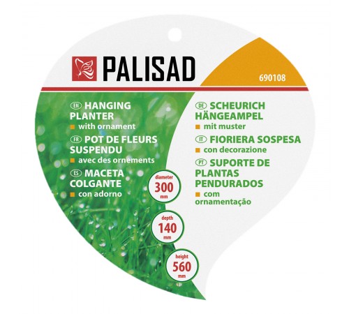 Кашпо подвесное с декором, с кокосовой корзиной, диаметр, 30 см Palisad
Кашпо подвесное с декором, с кокосовой корзиной, диаметр, 30 см Palisad