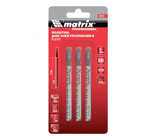 Полотна для электролобзика по дереву, 3 шт, T101DF, 75 x 4 мм, Bimetal Matrix Professional
Полотна для электролобзика по дереву, 3 шт, T101DF, 75 x 4 мм, Bimetal Matrix Professional