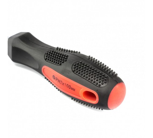 Отвертка Anti-Slip, PH2 х 100 мм, CrV, двухкомпонентная рукоятка Matrix
