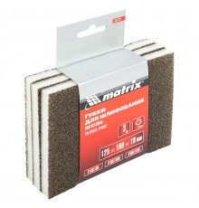 Губка для шлифования, 125 х 100 х 10 мм, мягкая, 3 шт, P 60/80, P 60/100, P 80/120 Matrix
