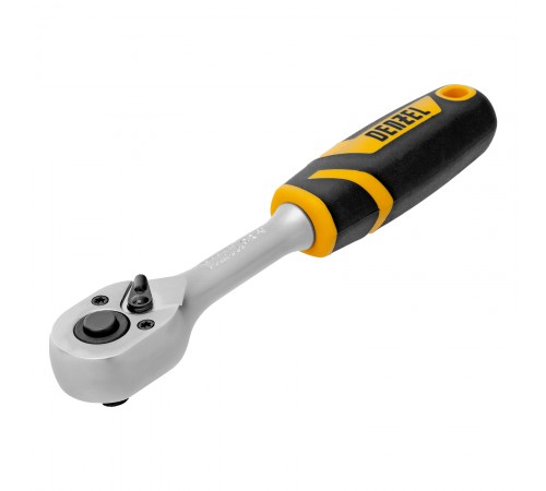 Ключ-трещотка 1/4", 90 зубьев, с быстрым сбросом, CrV Denzel
