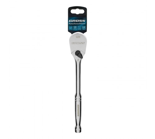 Ключ-трещотка 1/2", CrV, 120 зубьев, цельнометаллический, хром Gross
Ключ-трещотка 1/2", CrV, 120 зубьев, цельнометаллический, хром Gross