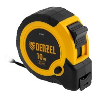 Рулетка 10м х 25мм, двухкомп. корпус, кнопка-пауза Denzel
