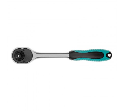 Ключ-трещотка 3/8", CrV, 72 зуба, с быстрым сбросом, матовый хром Stels
