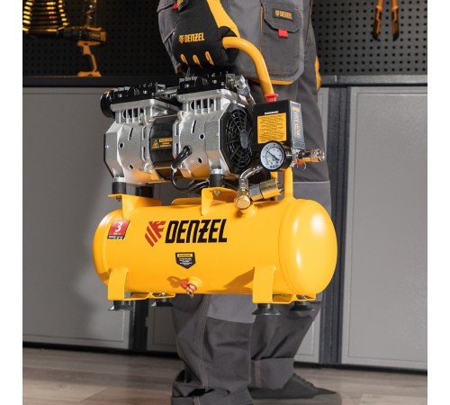 Компрессор DLS650/10 безмаслянный малошумный 650 Вт, 120 л/мин, ресивер 10 л Denzel
Компрессор DLS650/10 безмаслянный малошумный 650 Вт, 120 л/мин, ресивер 10 л Denzel
