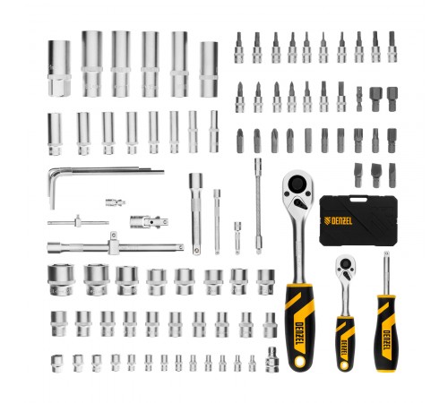 Набор инструментов, 1/2", 1/4", CrV, S2, пластиковый кейс, 94 предмета Denzel
Набор инструментов, 1/2", 1/4", CrV, S2, пластиковый кейс, 94 предмета Denzel