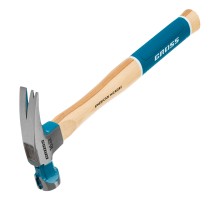 Молоток-гвоздодер, 450 г, угол 75, магнит, обрезиненная рукоятка American hickory GROSS
