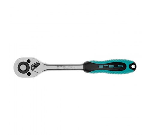 Ключ-трещотка 3/8", CrV, 72 зуба, с быстрым сбросом, матовый хром Stels

