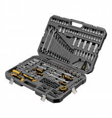 Набор инструментов, 1/2", 1/4", CrV, S2, пластиковый кейс, 194 предмета Denzel
