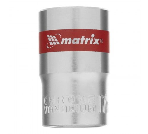 Головка торцевая, 17 мм, шестигранная, CrV, под квадрат 1/2, хромированная Matrix
Головка торцевая, 17 мм, шестигранная, CrV, под квадрат 1/2, хромированная Matrix