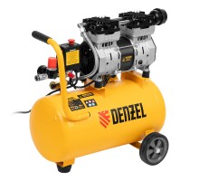 Компрессор DLS950/24 безмаслянный малошумный 950 Вт, 165 л/мин, ресивер 24 л Denzel
