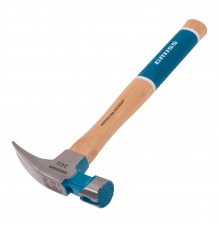 Молоток-гвоздодер, 680 г, угол 75, магнит, обрезиненная рукоятка AMERICAN HICKORY GROSS

