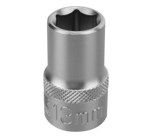 Головка торцевая, 13 мм, шестигранная, CrV, под квадрат 1/2 Stels
