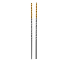 Сверло спиральное по металлу 2 х 86 мм Р6М5, Golden Tip, удлиненное, 2шт. Denzel
