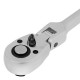 Ключ-трещотка шарнирный 1/2", СrV, 72 зуба, с быстрым сбросом, матовый хром Stels
