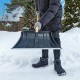 Лопата для уборки снега пластиковая, 350 х 350 х 1445 мм, деревянный черенок,