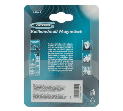 Рулетка Magnetisch 8 м х 25 мм,обрезиненный корпус,автоматическая фиксация,Нейлоновое покрытиеытие,зацеп с магнитом Gross
Рулетка Magnetisch 8 м х 25 мм,обрезиненный корпус,автоматическая фиксация,Нейлоновое покрытиеытие,зацеп с магнитом Gross