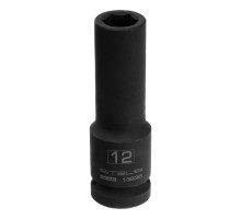 Головка ударная удлиненная шестигранная, 12 мм, 1/2, CrMo Stels
