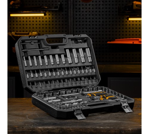 Набор инструментов, 1/2", 1/4", CrV, S2, пластиковый кейс, 94 предмета Denzel
Набор инструментов, 1/2", 1/4", CrV, S2, пластиковый кейс, 94 предмета Denzel