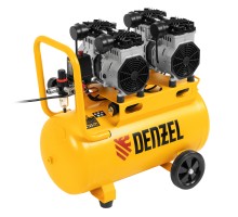 Компрессор безмасляный, малошумный DLS 2200/50, 2200 Вт, 2x1100, 50 л, 380 л/мин Denzel
