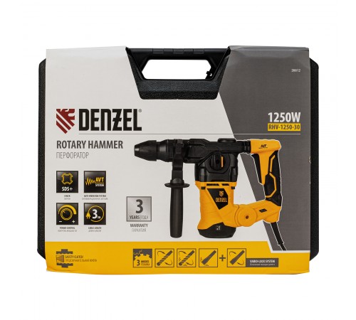 Перфоратор электрический RHV-1250-30, SDS-plus, 1250 Вт, 5 Дж, 3 плюс 1 режим Denzel
Перфоратор электрический RHV-1250-30, SDS-plus, 1250 Вт, 5 Дж, 3 плюс 1 режим Denzel