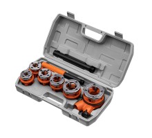 Набор клуппов 1/4-3/8-1/2-3/4-1-1.25", плашкодержатель с трещоткой, 9 предметов Sparta
