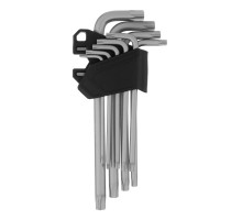 Набор ключей имбусовых Torx-Tempered, TT10-50, CrV, 9 шт., удлиненные Сибртех
