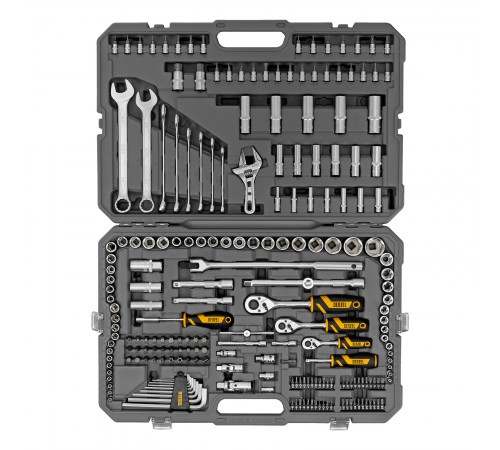 Набор инструментов, 1/2", 1/4", 3/8", CrV, S2, пластиковый кейс, 216 предметов Denzel
Набор инструментов, 1/2", 1/4", 3/8", CrV, S2, пластиковый кейс, 216 предметов Denzel