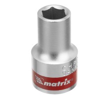 Головка торцевая, 10 мм, шестигранная, CrV, под квадрат 1/2, хромированная Matrix
