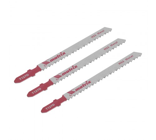 Полотна для электролобзика по металлу, 3 шт, T127D, 75 х 3 мм, HSS Matrix Professional
