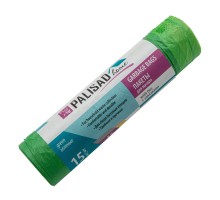 Пакеты для мусора с завязками 35 л x 15 шт., зеленые, Home Palisad
