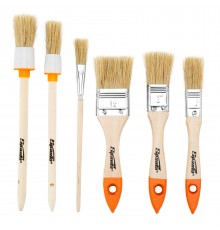 Набор кистей, 6 шт, плоские 3/4", 1", 1/5" круглые №1, №2, №4 Sparta
