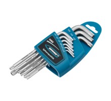 Набор ключей имбусовых Torx -TT, 9 шт: T10-T50, удлиненные, S2, сатинированные Gross
