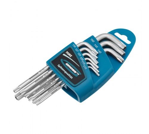 Набор ключей имбусовых Torx -TT, 9 шт: T10-T50, удлиненные, S2, сатинированные Gross
Набор ключей имбусовых Torx -TT, 9 шт: T10-T50, удлиненные, S2, сатинированные Gross
