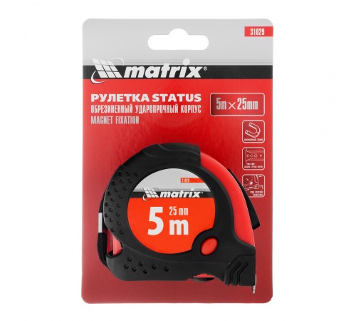 Рулетка Status Magnet fixation,5 м х 25 мм,обрезиненный корпус,зацеп с магнитом Matrix
Рулетка Status Magnet fixation,5 м х 25 мм,обрезиненный корпус,зацеп с магнитом Matrix