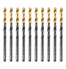 Сверло по металлу, 4 мм, HSS-Tin, Golden Tip, 10 шт. Denzel
