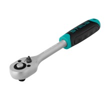 Ключ-трещотка 3/8", CrV, 72 зуба, с быстрым сбросом, матовый хром Stels
