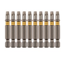 Бита TX 25х50, сталь S2, шестигранный профиль, 10 шт. Е 6,3 Denzel
