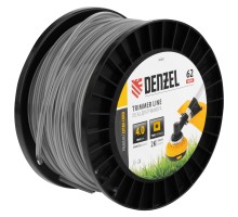 Леска для триммера двухкомпонентная квадрат, 4,0мм х 62м, на DIN катушке EXTRA CORD Denzel
