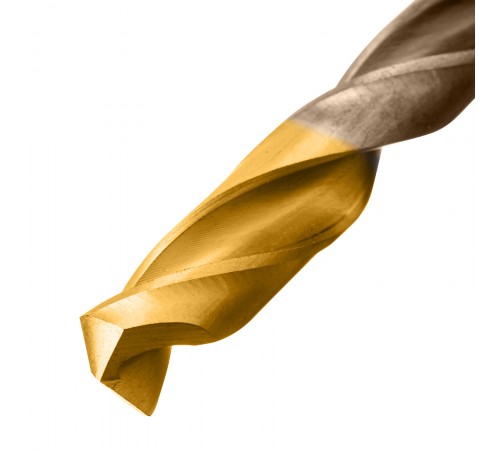 Набор сверл по металлу, 1-10 мм, Р6М5К8-TiN, Golden Tip, 10 шт Denzel
