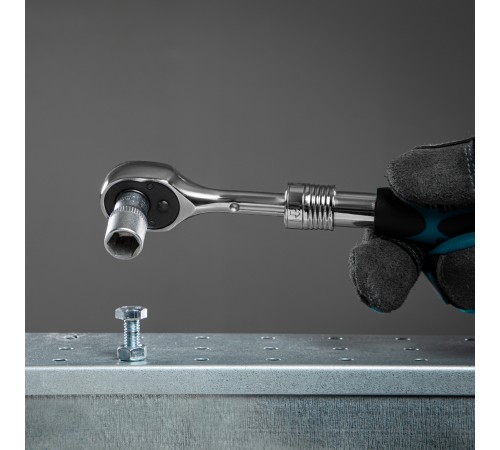 Ключ-трещотка телескопический 1/4", 150-200 мм, CrV, 72 зуба, с быстрым сбросом, хром Gross
Ключ-трещотка телескопический 1/4", 150-200 мм, CrV, 72 зуба, с быстрым сбросом, хром Gross