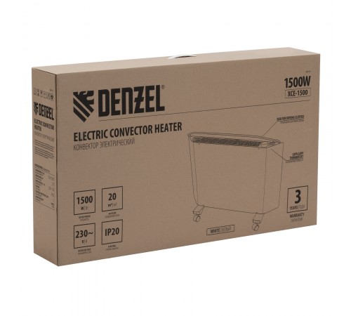 Конвектор электрический XCE-1500, 230 В, 1500 Вт, X-образный нагреватель Denzel
Конвектор электрический XCE-1500, 230 В, 1500 Вт, X-образный нагреватель Denzel