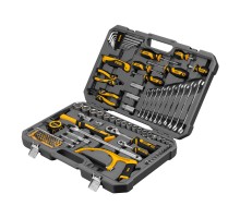 Набор инструментов, 1/2", 1/4", CrV, S2, пластиковый кейс, 100 предметов Denzel

