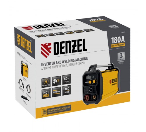 Аппарат инвертор. дуговой сварки DM-180 Standart, 180 А, ПВ 60% Denzel
