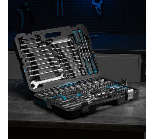 Набор инструментов, 1/4", 1/2", CrV, 120 зубьев, 101 предмет Gross
Набор инструментов, 1/4", 1/2", CrV, 120 зубьев, 101 предмет Gross