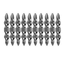 Бита двухсторонняя, PH2-PH1 х 45 мм, сталь S2, 10 шт. Denzel
