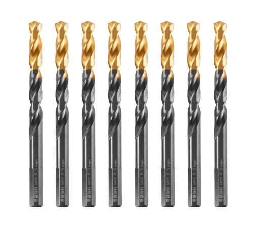 Сверло по металлу, 8,5 мм, HSS-Tin, Golden Tip, 8 шт. Denzel
Сверло по металлу, 8,5 мм, HSS-Tin, Golden Tip, 8 шт. Denzel