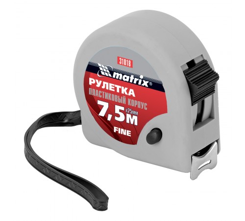 Рулетка Fine,7,5 м х 25 мм,пластиковый корпус Matrix
Рулетка Fine,7,5 м х 25 мм,пластиковый корпус Matrix